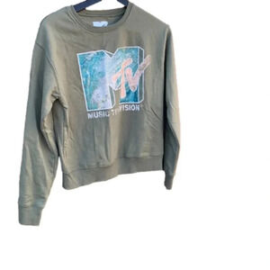 Mtv olive green sweatshirt XS